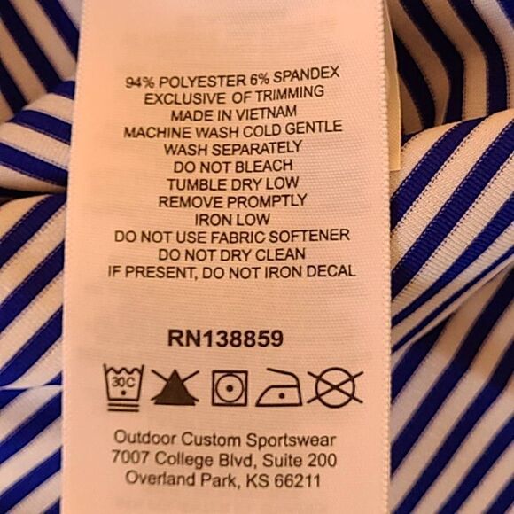 Columbia Golf Mens Blue and White Stripe Golf Polo Shirt Size Large - Picture 7 of 12